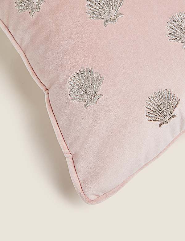 Velvet Shell Embroidered Bolster Cushion