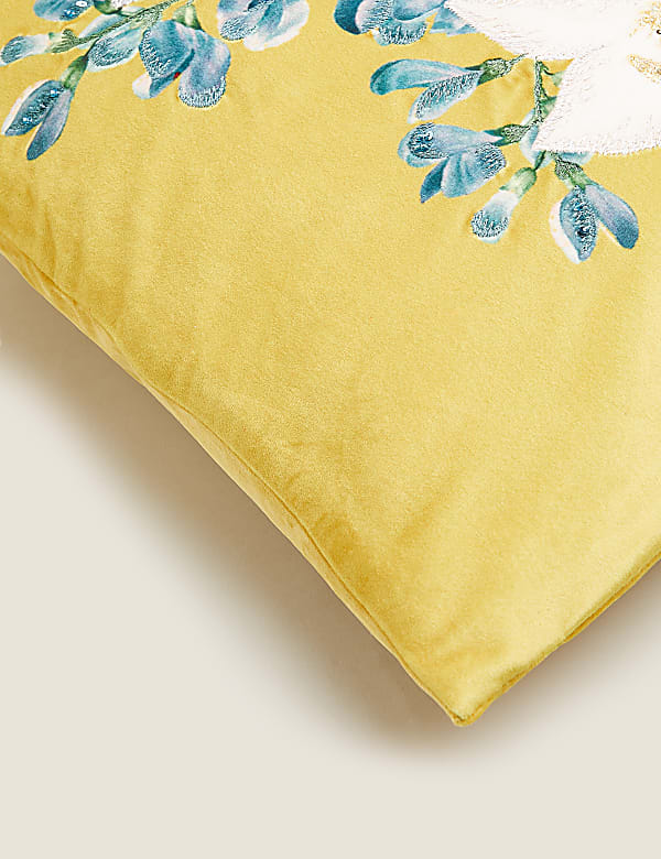 Velvet Bee Embroidered Cushion