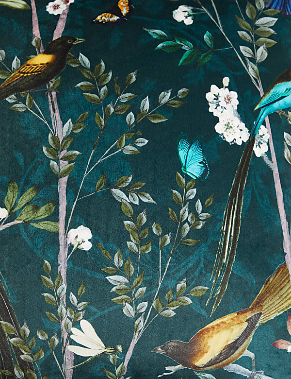 Velvet Spring Bird Cushion