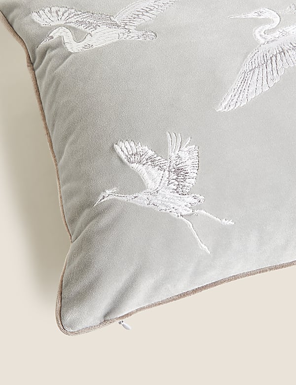 Crane Embroidered Bolster Cushion - NO