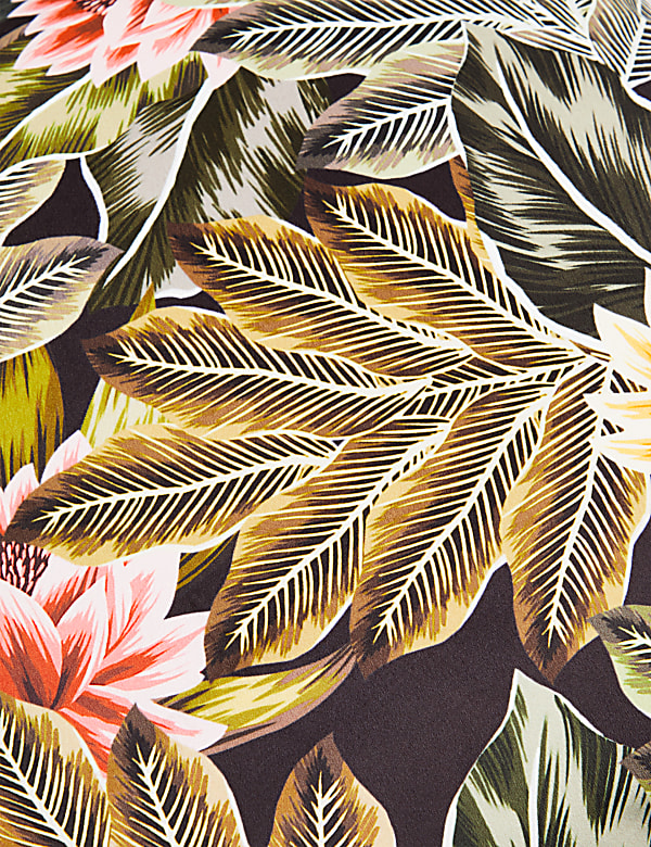 Velvet Tropical Print Cushion