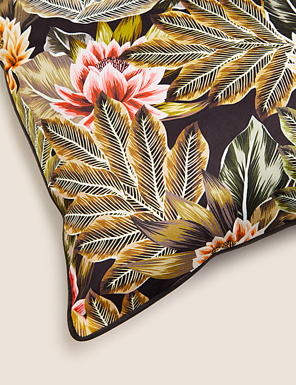 Velvet Tropical Print Cushion