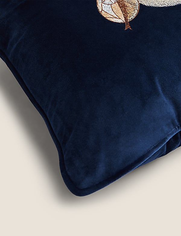 Velvet Bee Embroidered Cushion