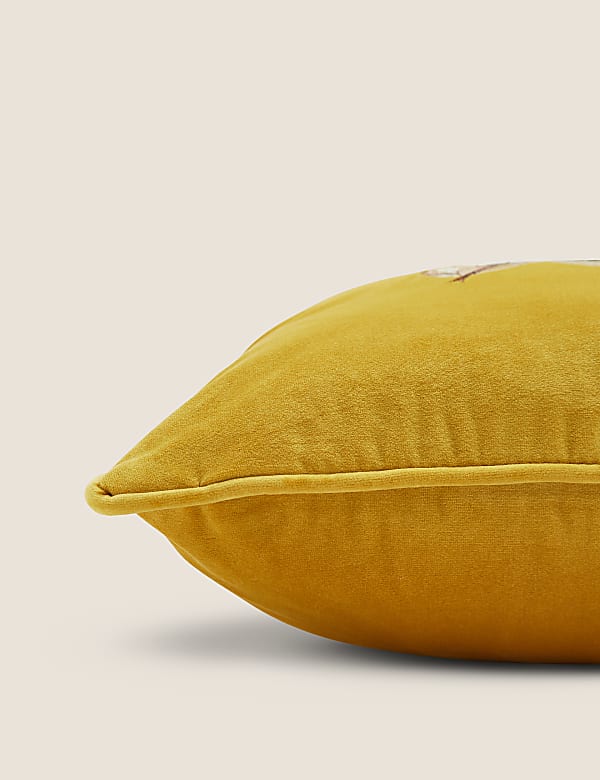 Velvet Bumblebee Print Cushion - AL