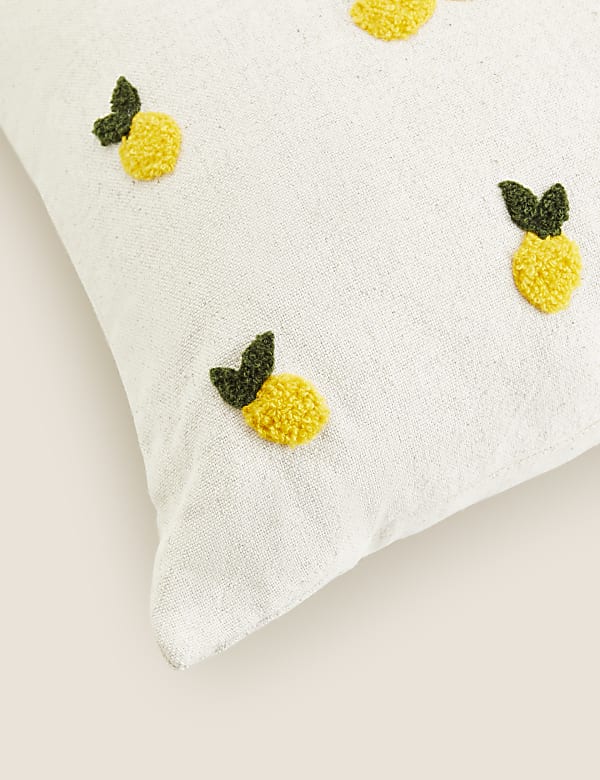 Pure Cotton Lemon Tufted Cushion