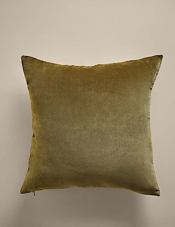 Pure Cotton Velvet Diagonal Stripe Cushion - US