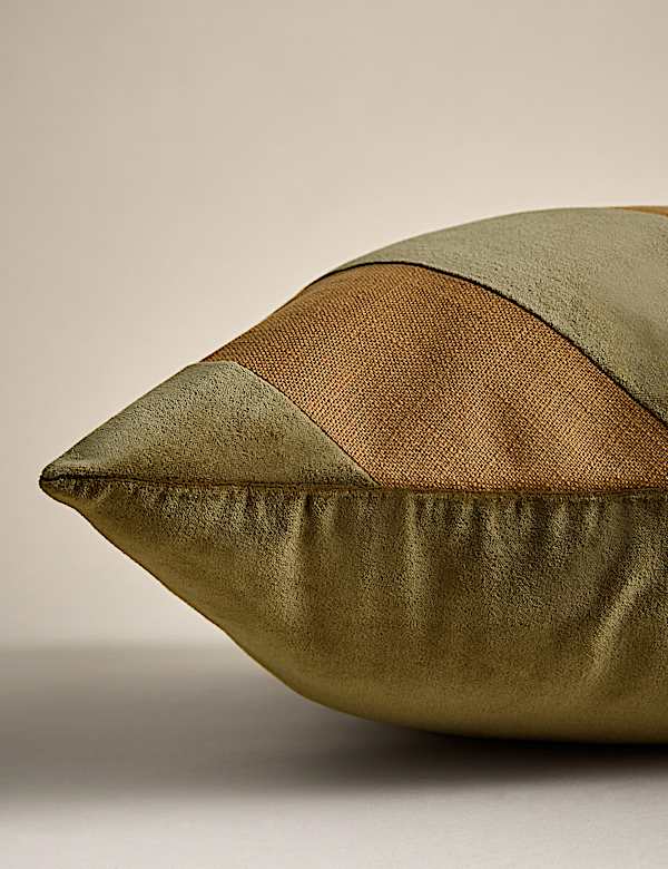 Pure Cotton Velvet Diagonal Stripe Cushion - US