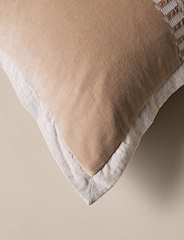 Pure Cotton Velvet Embroidery Panel Cushion - UA