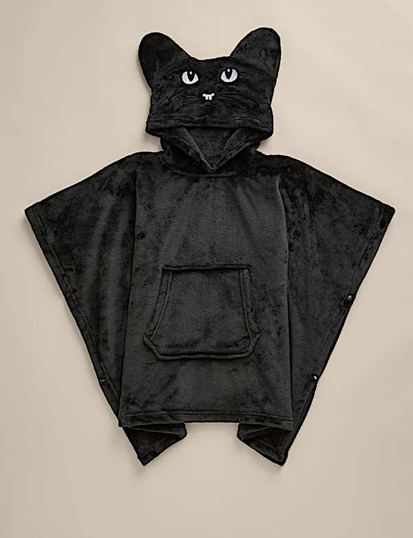Kapuzen-Kuscheldecke mit Katzenmotiv - AT