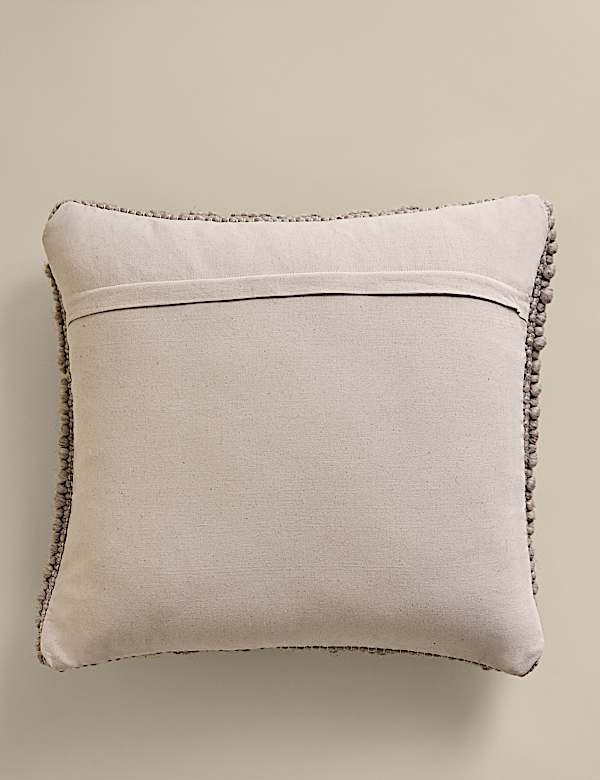 Wool Rich Bobble Embellished Cushion - AU