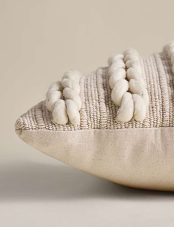 Cotton with Wool Plait Cushion - AU