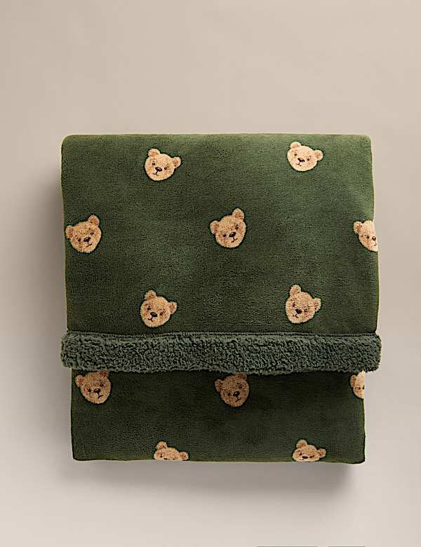 Borg Fleece Spencer Bear™ Throw - EE