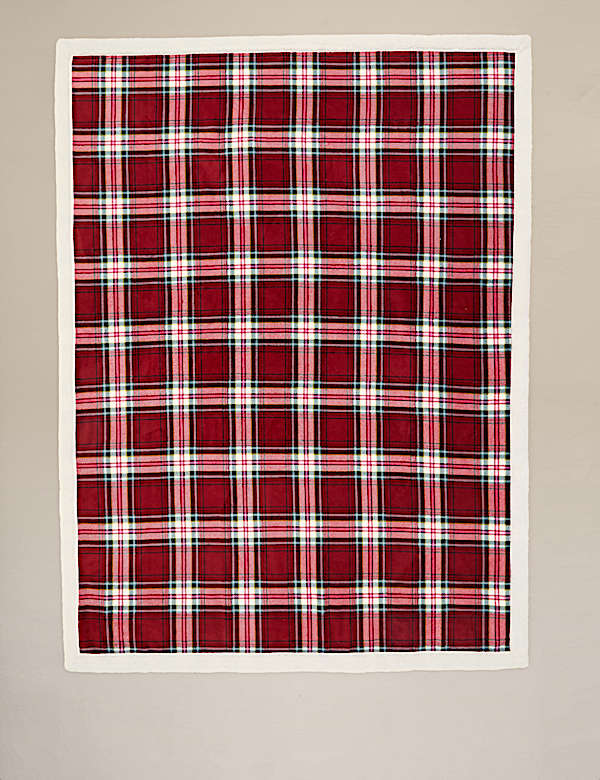 Borg Fleece Checked Throw - RO