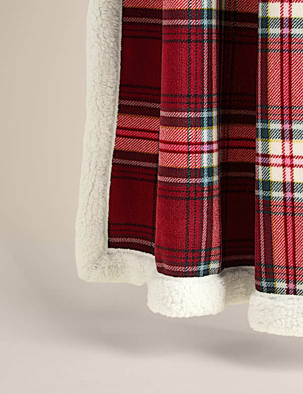 Borg Fleece Checked Throw - RO