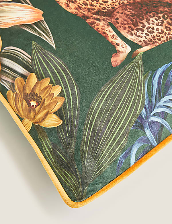 Velvet Leopard Jungle Print Cushion