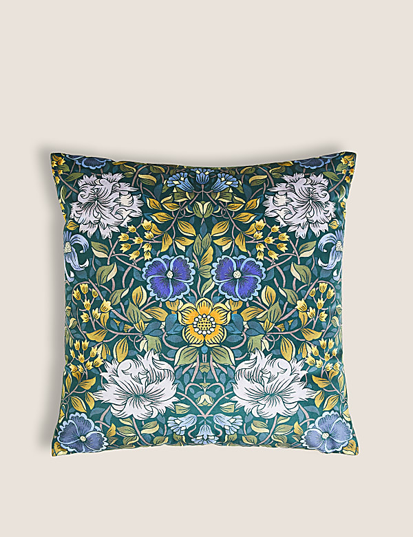 Velvet Mirror Floral Print Cushion