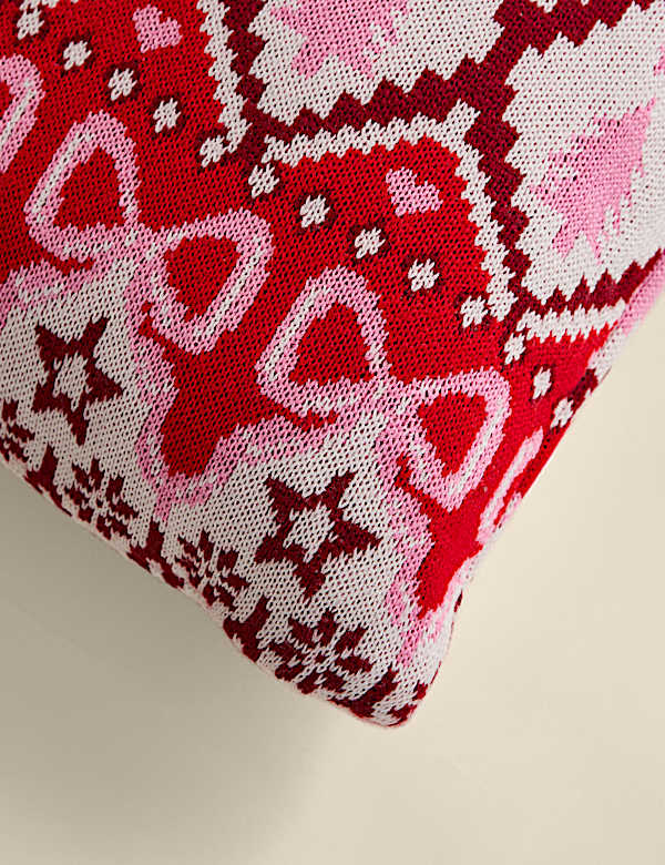 Knitted Christmas Fair Isle Cushion - ES