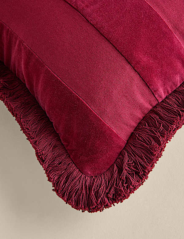 Pure Cotton Striped Frill Cushion - DE