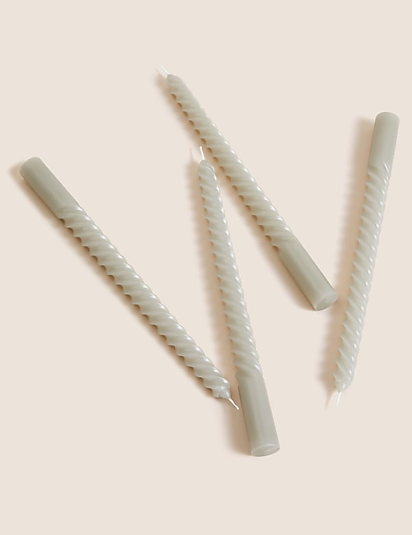 Set of 4 Twisted Dinner Candles - GR