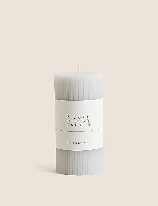 Ridged Pillar Candle - GR