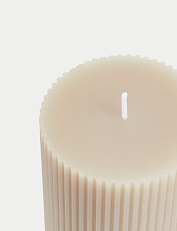 Ridged Pillar Candle - GR