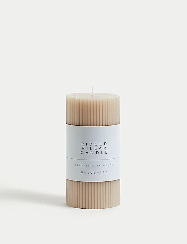 Ridged Pillar Candle - GR