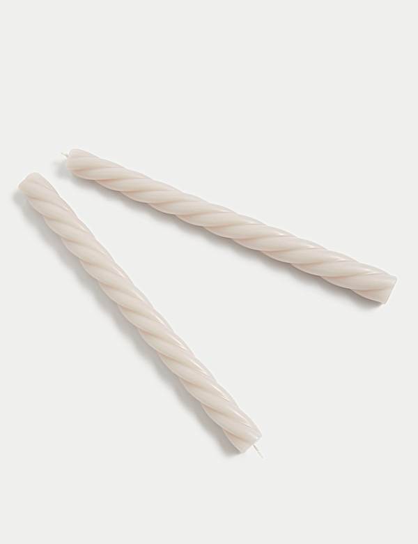 Set of 2 Twisted Dinner Candles - CZ