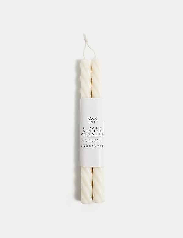 Set of 2 Twisted Dinner Candles - GR