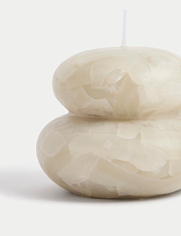 Marbled Stacked Pebble Candle - CZ