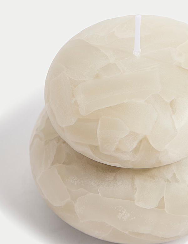 Marbled Stacked Pebble Candle - CZ