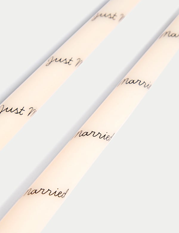 Set of 2 Just Married Dinner Candles - FI