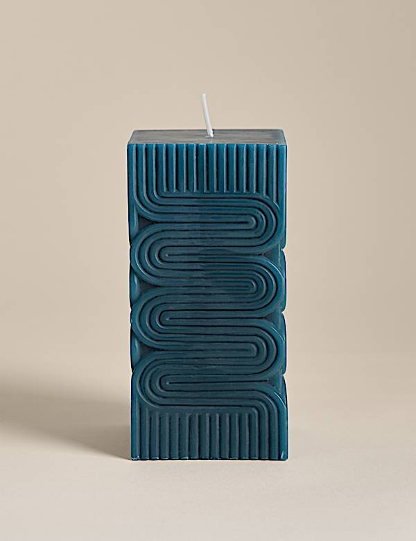 Retro Wiggle Pillar Candle - NZ