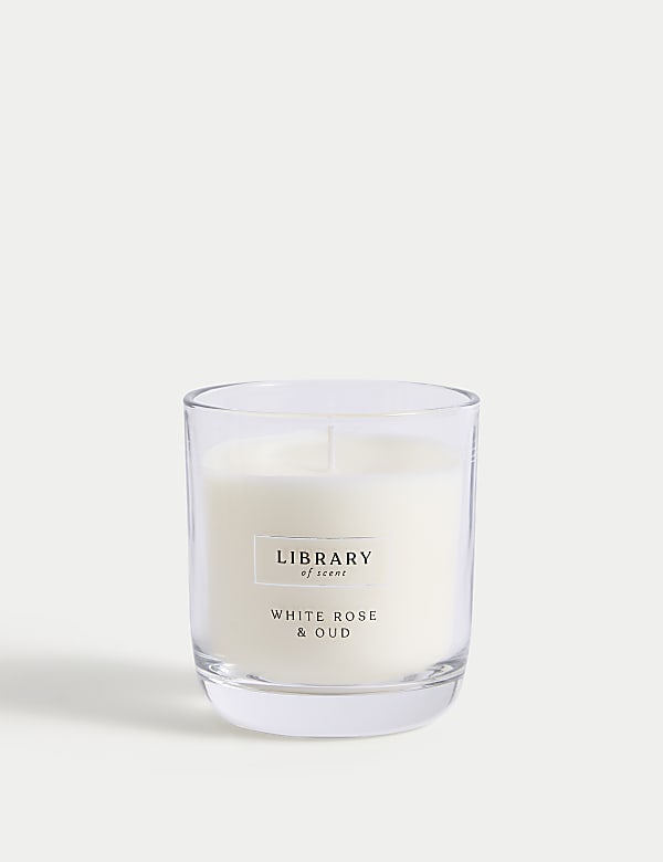 White Rose & Oud Scented Candle - CA