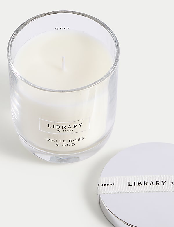 White Rose & Oud Scented Candle - CA