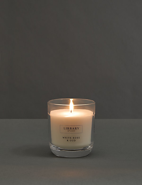 White Rose & Oud Scented Candle - CA