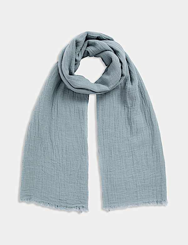 Linen Blend Fringed Scarf