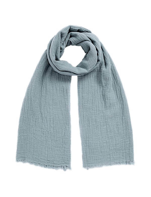 Linen Blend Fringed Scarf