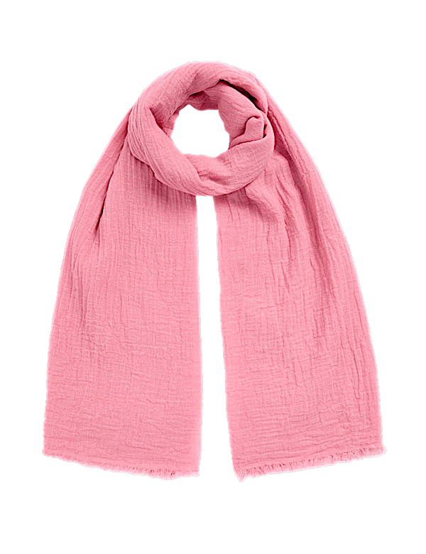 Linen Blend Fringed Scarf