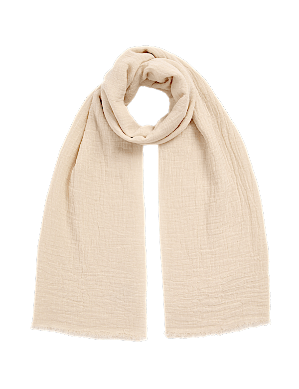 Linen Blend Fringed Scarf