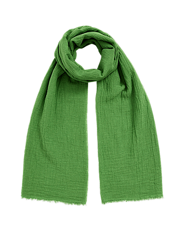 Linen Blend Fringed Scarf