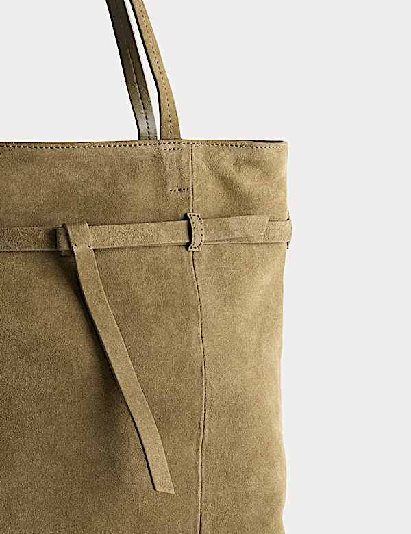 Suede Belted Tote Bag - BN