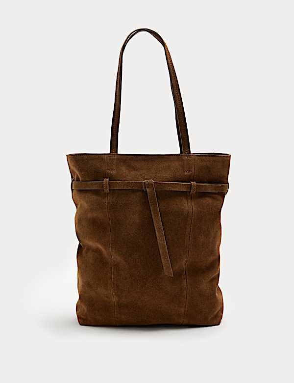 Suede Belted Tote Bag - GR