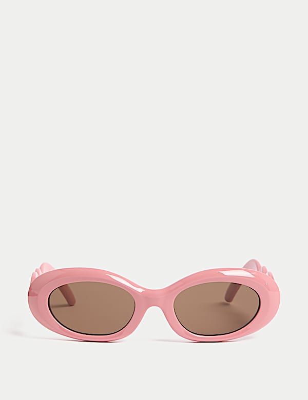 Bevelled Oval Sunglasses - BE