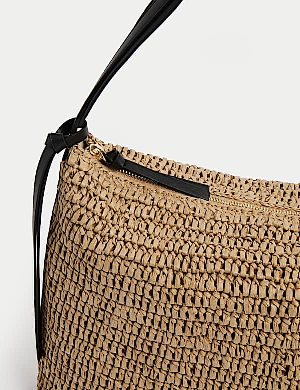 Slouchy Straw Shoulder Bag - CY
