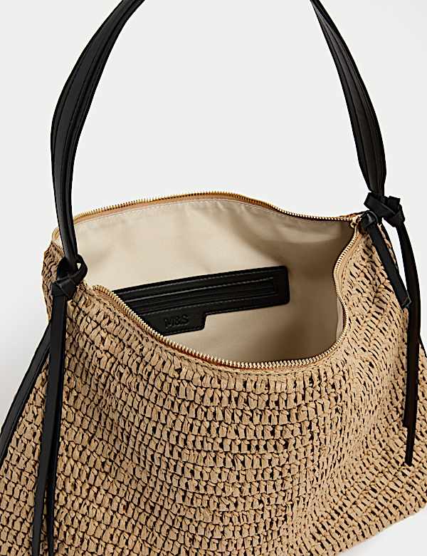 Slouchy Straw Shoulder Bag - CY