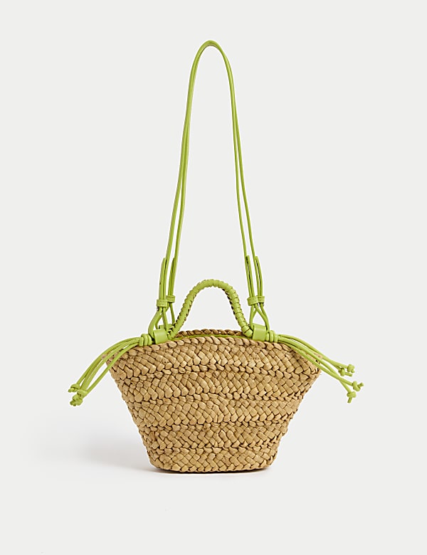 Petit sac à bandoulière tissé en paille - FR