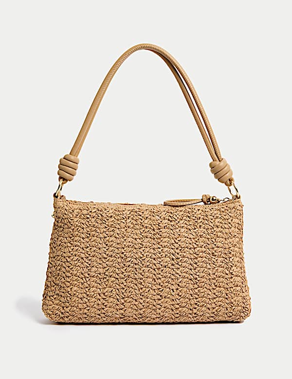 Straw Beaded Shoulder Bag - BE