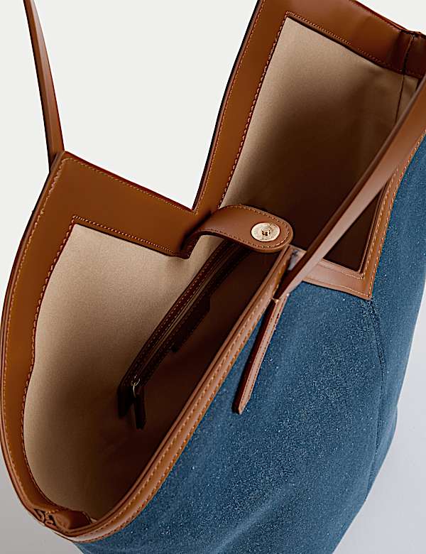 Canvas Striped Tote Bag - DE