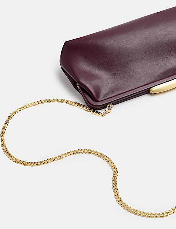 Faux Leather Clutch Bag - HR