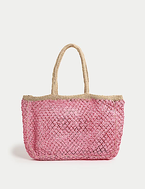 Plážová taška s uchy Macramé ze slámy a juty - CZ